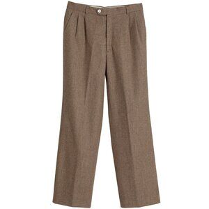 Sundazed (Italy) Mid-Century, Worsted Wool, Micro-Houndstooth, Wide Leg